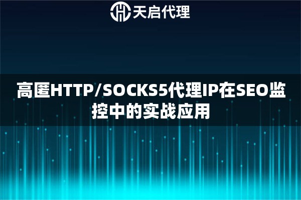 高匿HTTP/SOCKS5代理IP在SEO监控中的实战应用