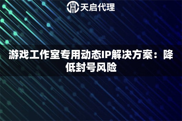 游戏工作室专用动态IP解决方案：降低封号风险