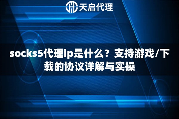 socks5代理ip是什么？支持游戏/下载的协议详解与实操