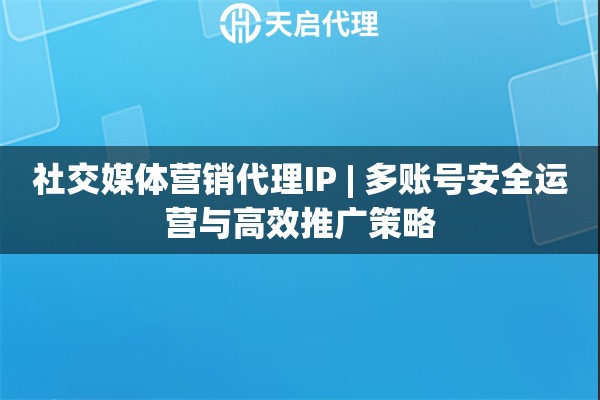 社交媒体营销代理IP | 多账号安全运营与高效推广策略