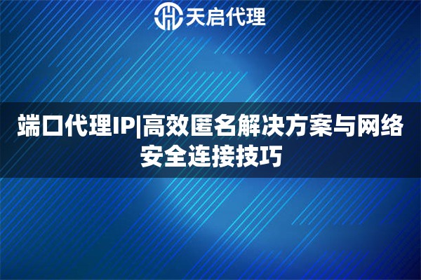 端口代理IP|高效匿名解决方案与网络安全连接技巧