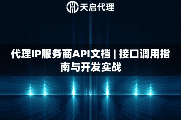 代理IP服务商API文档 | 接口调用指南与开发实战