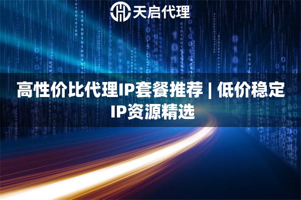 高性价比代理IP套餐推荐 | 低价稳定 IP资源精选