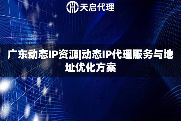 广东动态IP资源|动态IP代理服务与地址优化方案