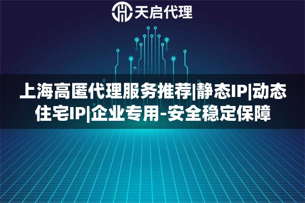上海高匿代理服务推荐|静态IP|动态住宅IP|企业专用-安全稳定保障