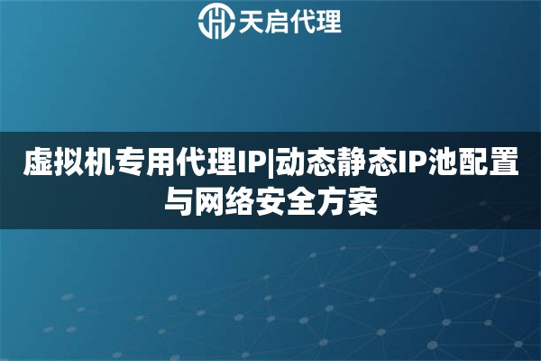 虚拟机专用代理IP|动态静态IP池配置与网络安全方案