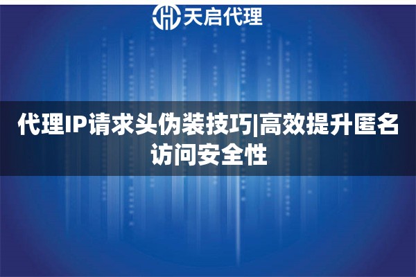代理IP请求头伪装技巧|高效提升匿名访问安全性