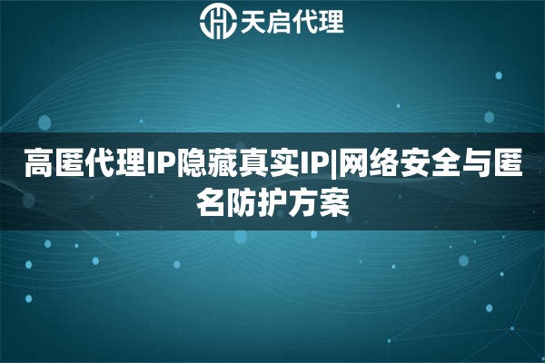 高匿代理IP隐藏真实IP|网络安全与匿名防护方案