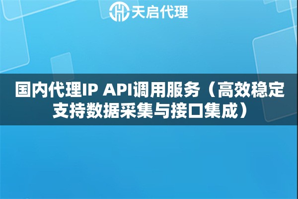 国内代理IP API调用服务（高效稳定支持数据采集与接口集成）