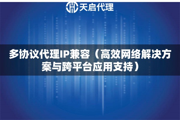 多协议代理IP兼容（高效网络解决方案与跨平台应用支持）