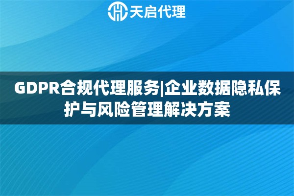 GDPR合规代理服务|企业数据隐私保护与风险管理解决方案