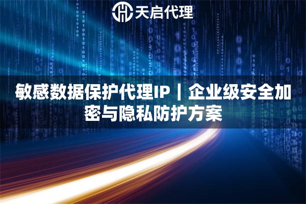 敏感数据保护代理IP｜企业级安全加密与隐私防护方案