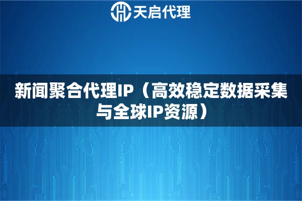 新闻聚合代理IP（高效稳定数据采集与全球IP资源）