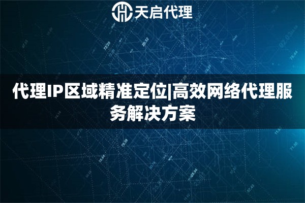 代理IP区域精准定位|高效网络代理服务解决方案