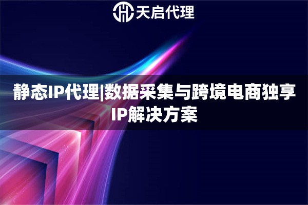 静态IP代理|数据采集与跨境电商独享IP解决方案