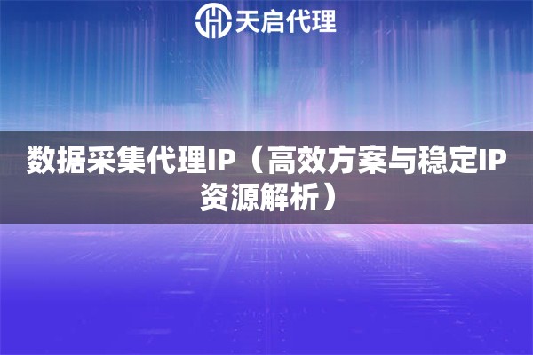 数据采集代理IP（高效方案与稳定IP资源解析）