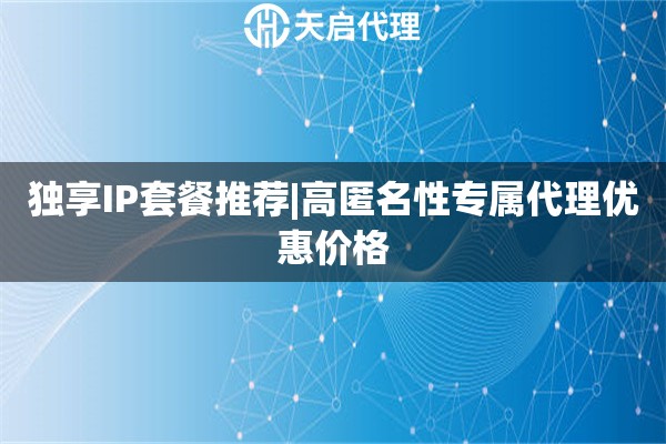 独享IP套餐推荐|高匿名性专属代理优惠价格