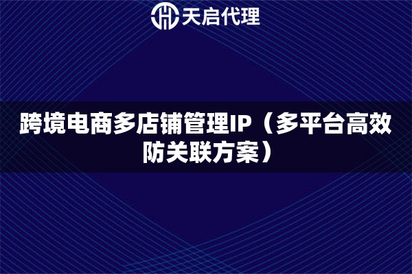 跨境电商多店铺管理IP（多平台高效防关联方案）