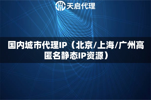 国内城市代理IP（北京/上海/广州高匿名静态IP资源）