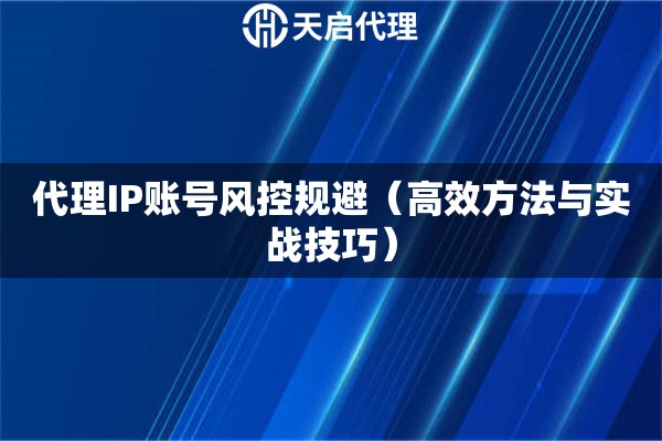 代理IP账号风控规避（高效方法与实战技巧）