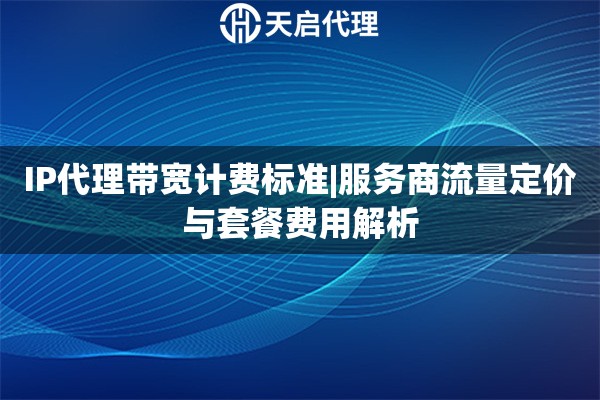 IP代理带宽计费标准|服务商流量定价与套餐费用解析