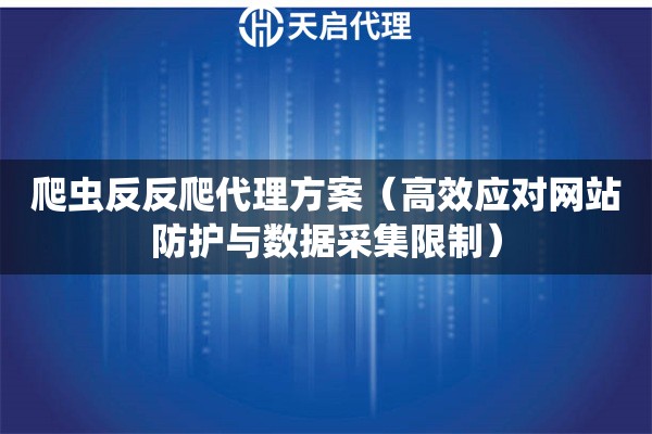 爬虫反反爬代理方案（高效应对网站防护与数据采集限制）