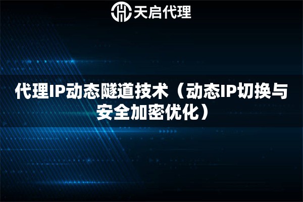 代理IP动态隧道技术（动态IP切换与安全加密优化）