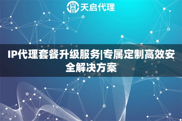 IP代理套餐升级服务|专属定制高效安全解决方案