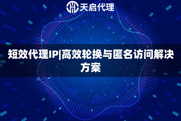 短效代理IP|高效轮换与匿名访问解决方案