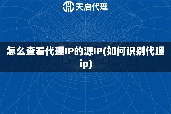 怎么查看代理IP的源IP(如何识别代理ip)