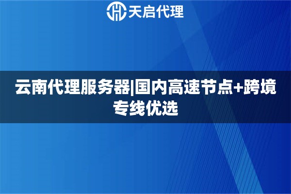 云南代理服务器|国内高速节点+跨境专线优选