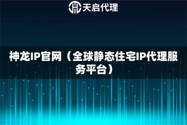 神龙IP官网（全球静态住宅IP代理服务平台）