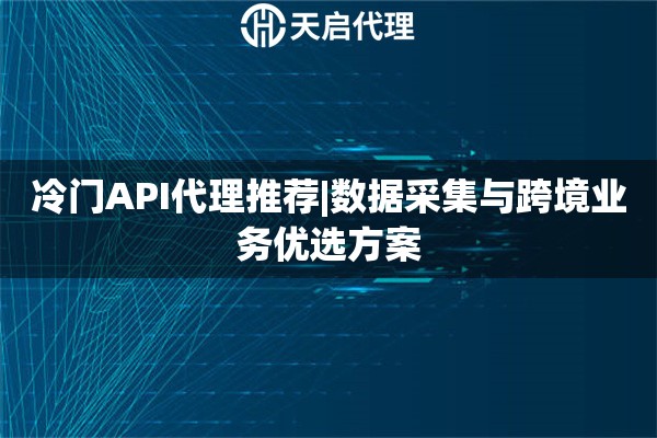 冷门API代理推荐|数据采集与跨境业务优选方案