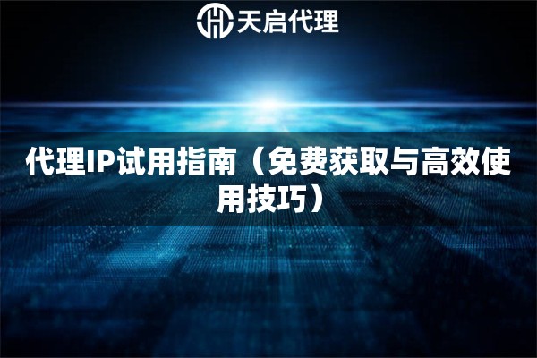 代理IP试用指南（免费获取与高效使用技巧）
