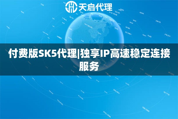 付费版SK5代理|独享IP高速稳定连接服务
