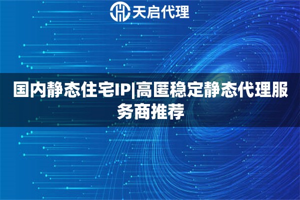 国内静态住宅IP|高匿稳定静态代理服务商推荐