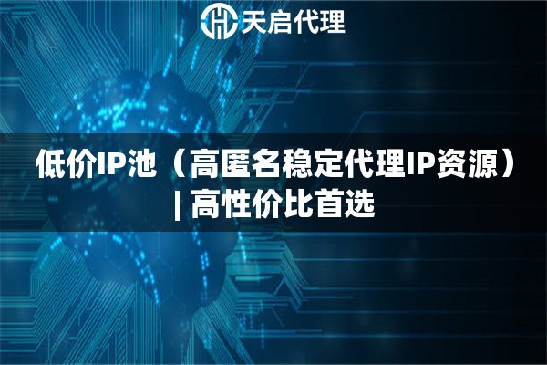 低价IP池（高匿名稳定代理IP资源）| 高性价比首选