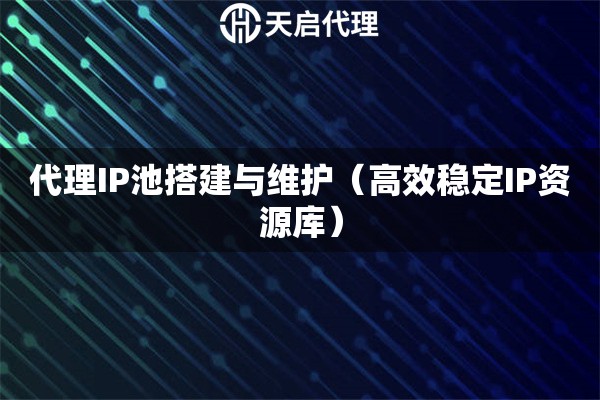 代理IP池搭建与维护（高效稳定IP资源库）