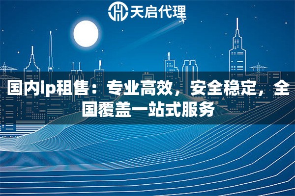 国内ip租售：专业高效，安全稳定，全国覆盖一站式服务