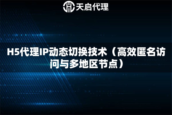 H5代理IP动态切换技术（高效匿名访问与多地区节点）