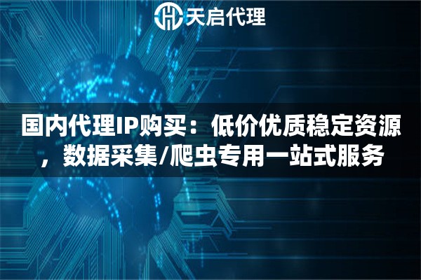 国内代理IP购买：低价优质稳定资源，数据采集/爬虫专用一站式服务