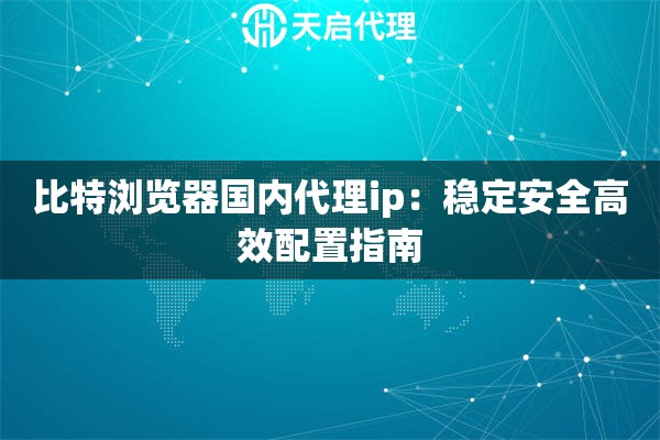 比特浏览器国内代理ip：稳定安全高效配置指南