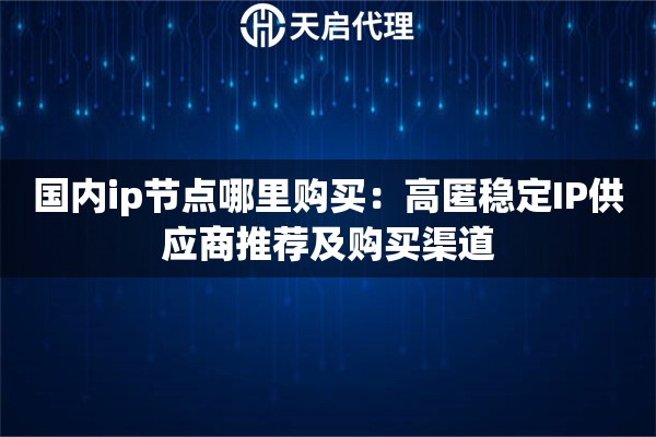 国内ip节点哪里购买：高匿稳定IP供应商推荐及购买渠道