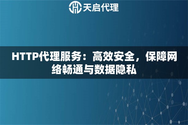 HTTP代理服务：高效安全，保障网络畅通与数据隐私