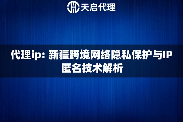 代理ip: 新疆跨境网络隐私保护与IP匿名技术解析