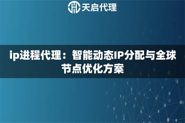 ip进程代理：智能动态IP分配与全球节点优化方案