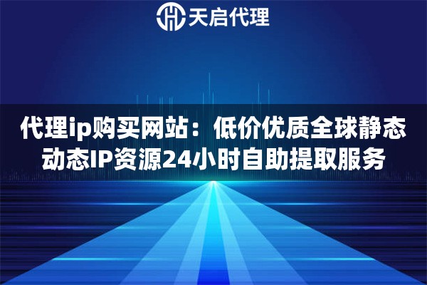 代理ip购买网站：低价优质全球静态动态IP资源24小时自助提取服务