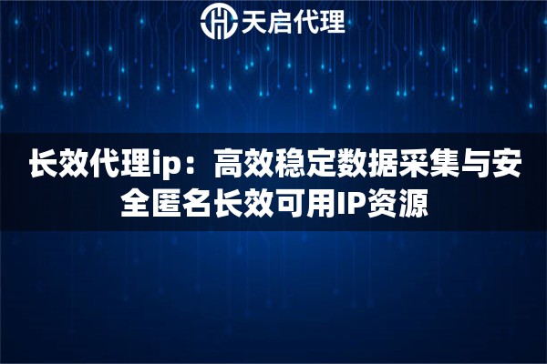 长效代理ip：高效稳定数据采集与安全匿名长效可用IP资源