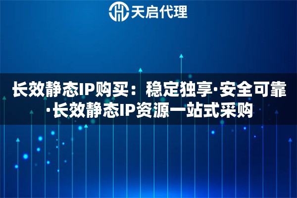 长效静态IP购买：稳定独享·安全可靠·长效静态IP资源一站式采购