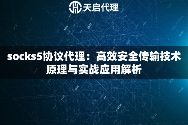 socks5协议代理：高效安全传输技术原理与实战应用解析